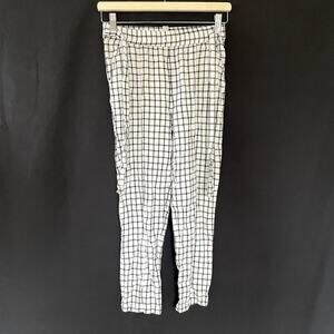 JL Jules and Leopold casual black and white checkered pants belt pockets size XS